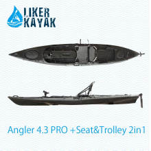 Asiento individual sentado en Kayak de pesca superior disponible con motor, asiento, carro 2in1, Fish Finder Accs